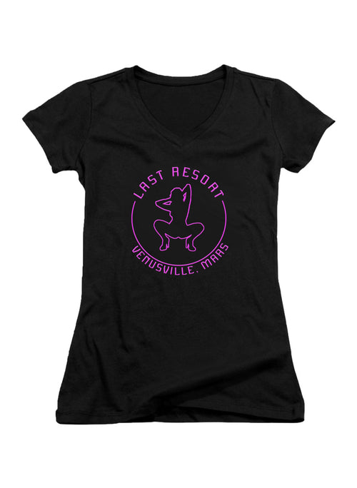Black Last Resort Juniors V-Neck T-Shirt