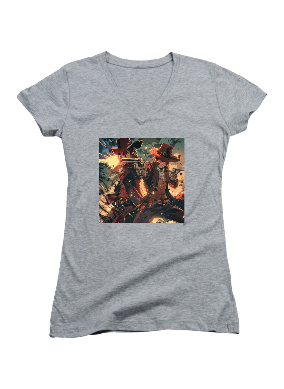 Gray Back to Back Juniors V-Neck T-Shirt