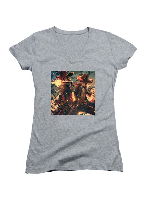 Gray Back to Back Juniors V-Neck T-Shirt