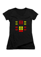 Black K.I.T.T. Control Panel Juniors V-Neck T-Shirt