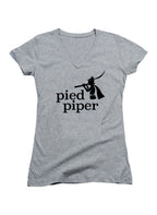 Gray Pied Piper Juniors V-Neck T-Shirt