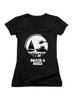 Black Boats & Hoes Juniors V-Neck T-Shirt