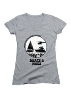 Gray Boats & Hoes Juniors V-Neck T-Shirt