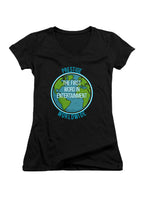 Black Prestige Worldwide Juniors V-Neck T-Shirt