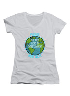White Prestige Worldwide Juniors V-Neck T-Shirt