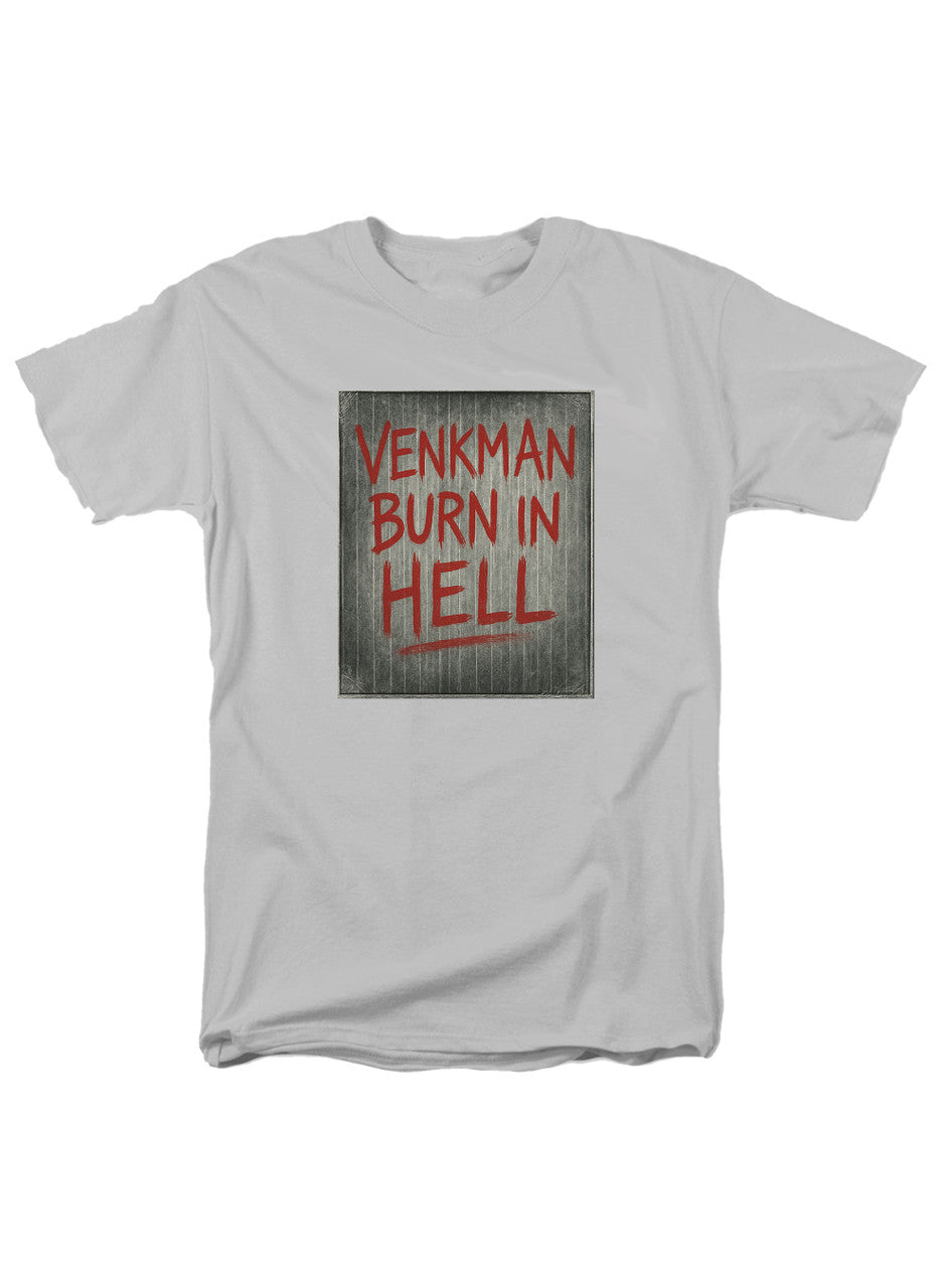 White Venkman Burn in Hell T-Shirt