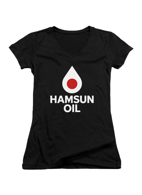 Black Hamsun Oil Juniors V-Neck T-Shirt