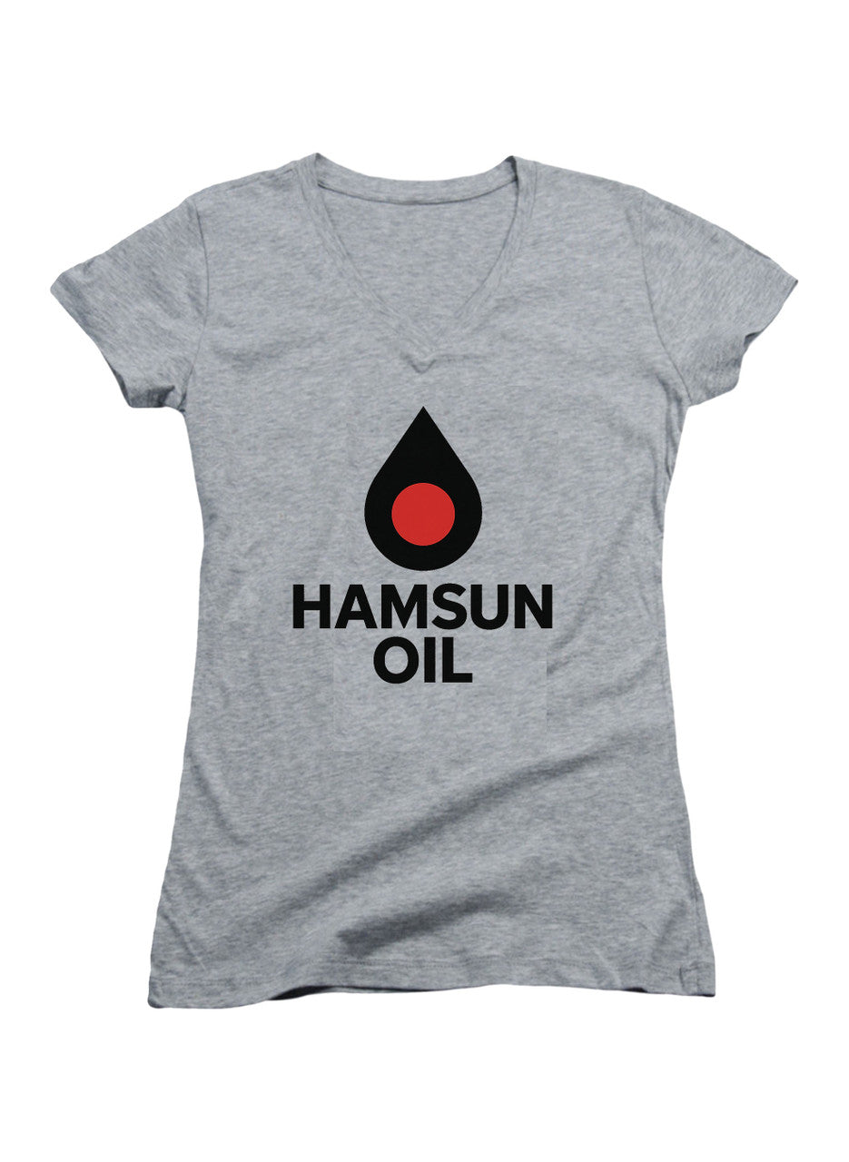 Gray Hamsun Oil Juniors V-Neck T-Shirt