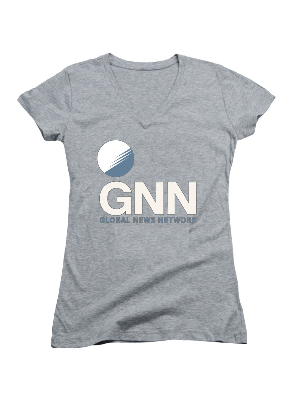 Gray GNN-Global News Network Juniors V-Neck T-Shirt