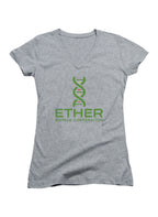 Gray Ether Biotech Corporation Juniors V-Neck T-Shirt