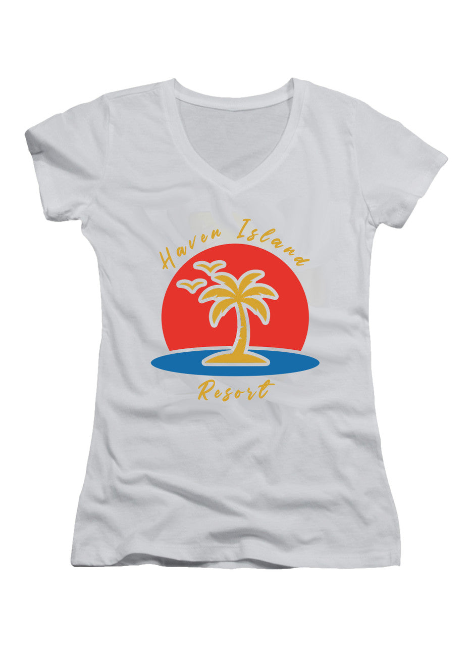 White Haven Island Resort Juniors V-Neck T-Shirt