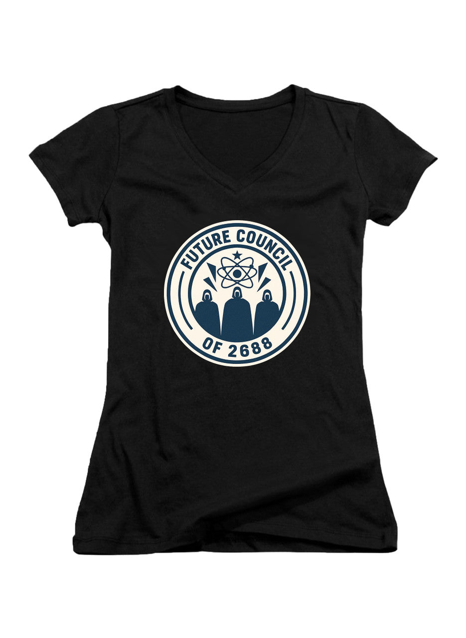Black Future Council Juniors V-Neck T-Shirt