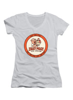 White Ziggy Piggy Eat the Pig Juniors V-Neck T-Shirt