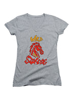 Gray Wyld Stallyns Horse Logo Juniors V-Neck T-Shirt