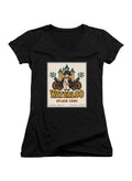 Black Waterloo Splash Zone Juniors V-Neck T-Shirt
