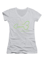 White Gavin Belson Signature Edition Juniors V-Neck T-Shirt