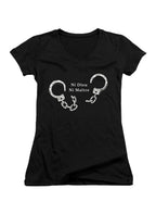 Black Ni Dieu Ni Maître (No Gods No Master) Juniors V-Neck T-Shirt
