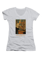 White I am so close to finally finding the cure for human stupidity Juniors V-Neck T-Shirt