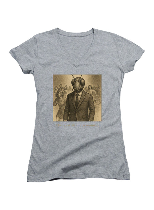 Gray Always with the screaming Juniors V-Neck T-Shirt