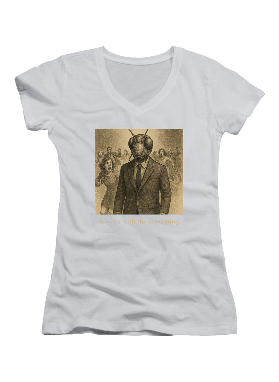 White Always with the screaming Juniors V-Neck T-Shirt