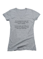 Gray An AI walked into a bar and ordered a beer, a shot, and a pack Juniors V-Neck T-Shirt