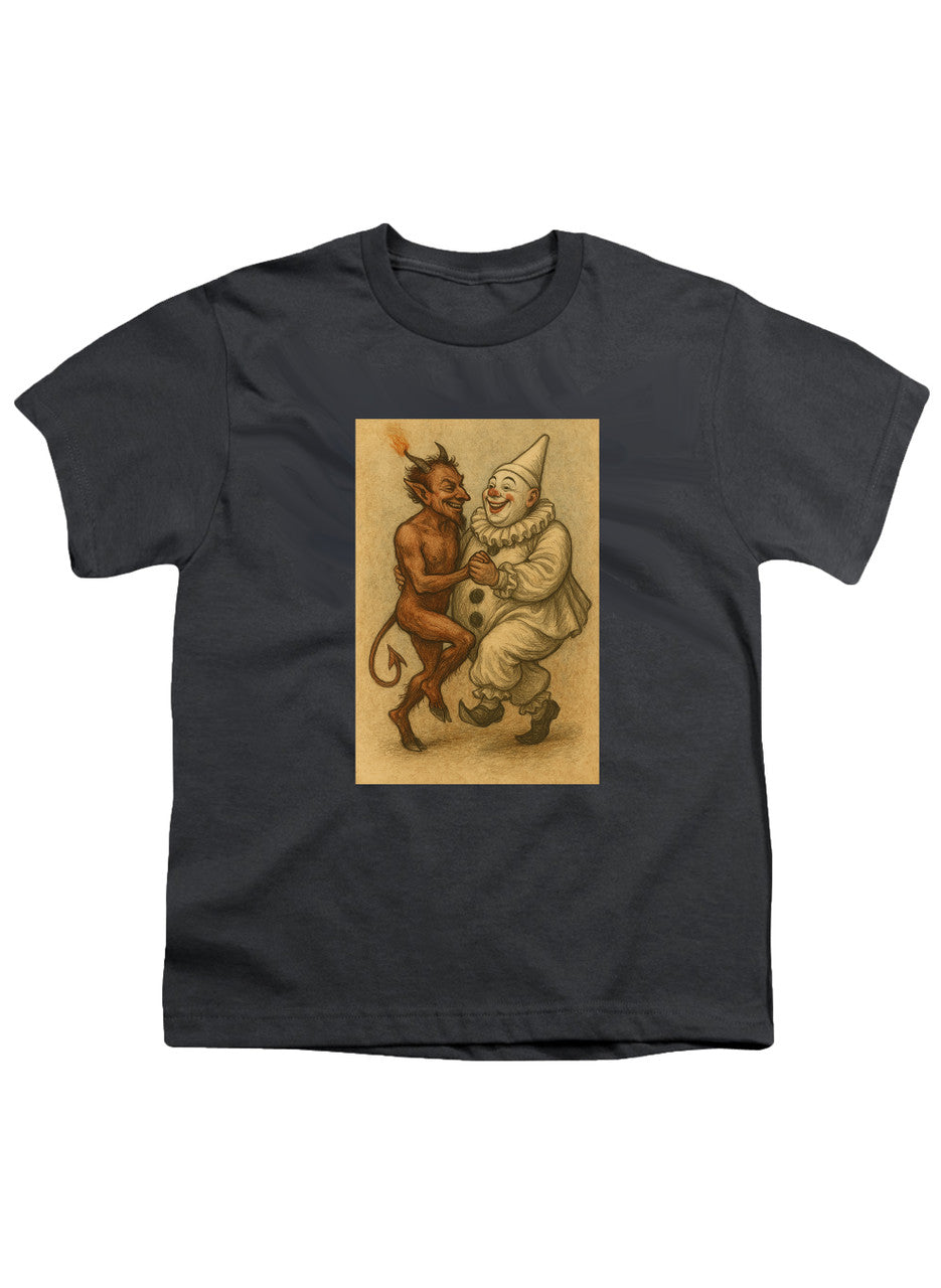 Charcoal Dancing Devil Clown Youth/Toddler T-Shirt