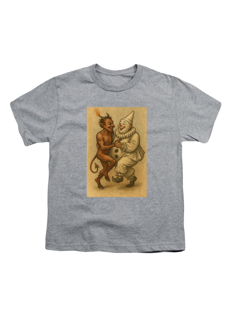 Gray Dancing Devil Clown Youth/Toddler T-Shirt