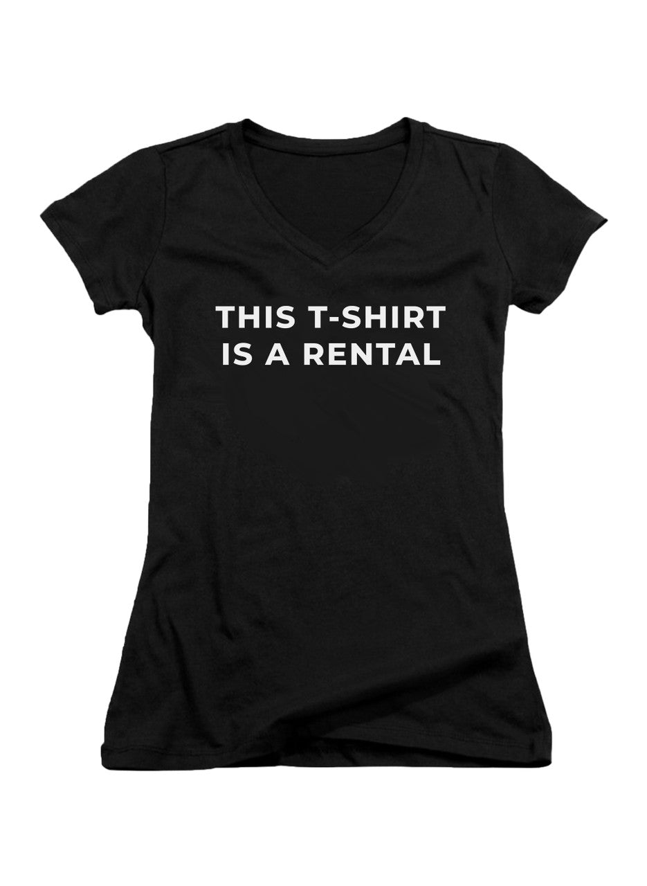 Black This T-Shirt Is A Rental Juniors V-Neck T-Shirt