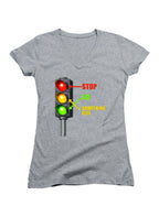 Gray Stop. Go. Something Else Juniors V-Neck T-Shirt