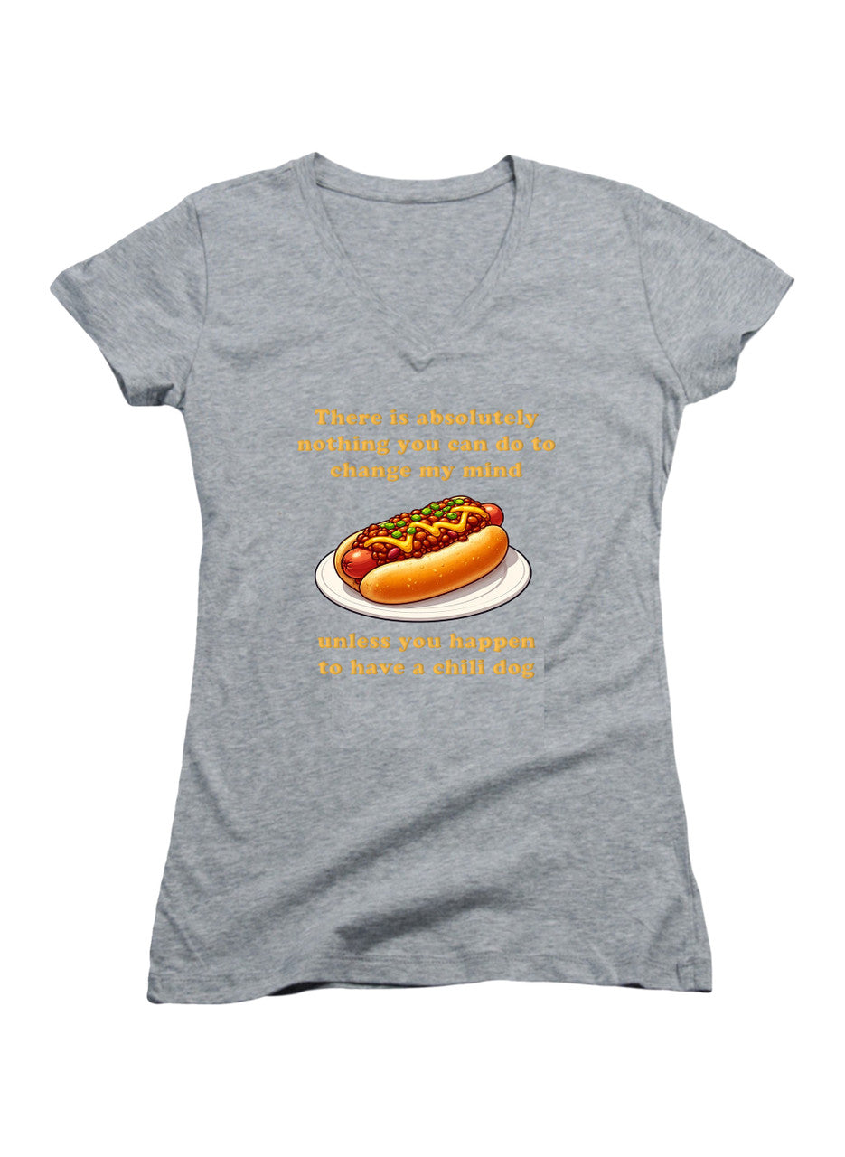 Gray Nothing to change my mind Juniors V-Neck T-Shirt