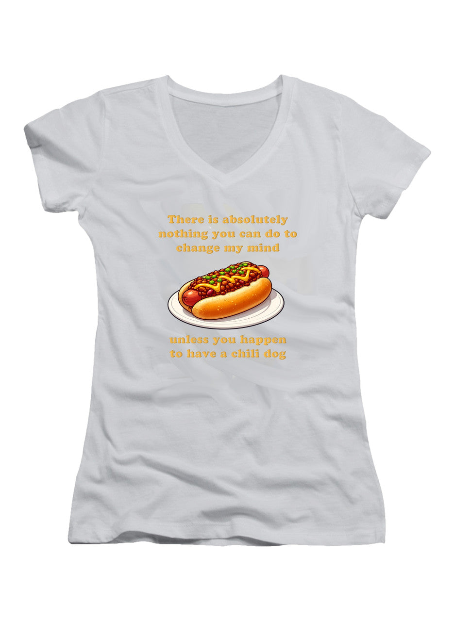 White Nothing to change my mind Juniors V-Neck T-Shirt
