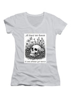 White At least we know it can always get worse Juniors V-Neck T-Shirt