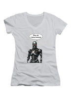 White Man do I hate humans Juniors V-Neck T-Shirt
