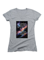 Gray In Space Juniors V-Neck T-Shirt