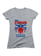 Gray Vote Cthulhu 2028 Juniors V-Neck T-Shirt