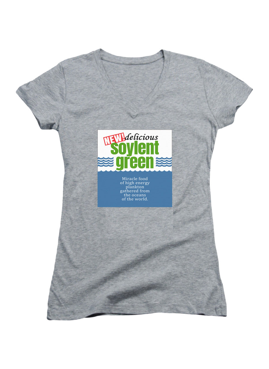 Gray Miracle Food Juniors V-Neck T-Shirt