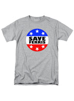 Gray Save Ferris Badge T-Shirt