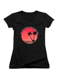 Black Del Boca Vista Circle Juniors V-Neck T-Shirt