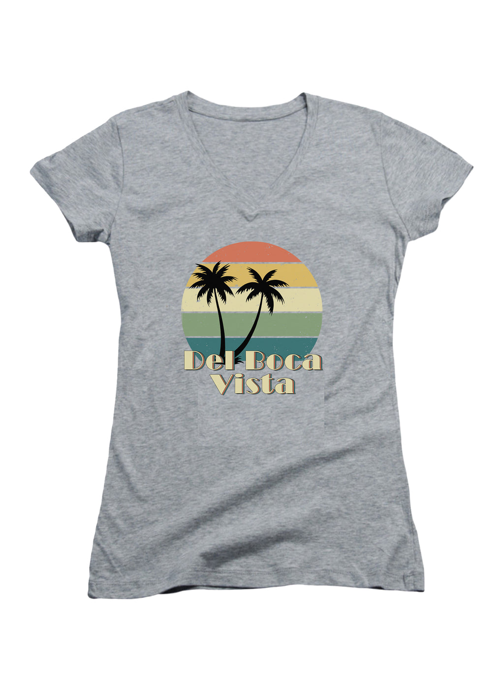 Del Boca Vista Retro Juniors V-Neck T-Shirt