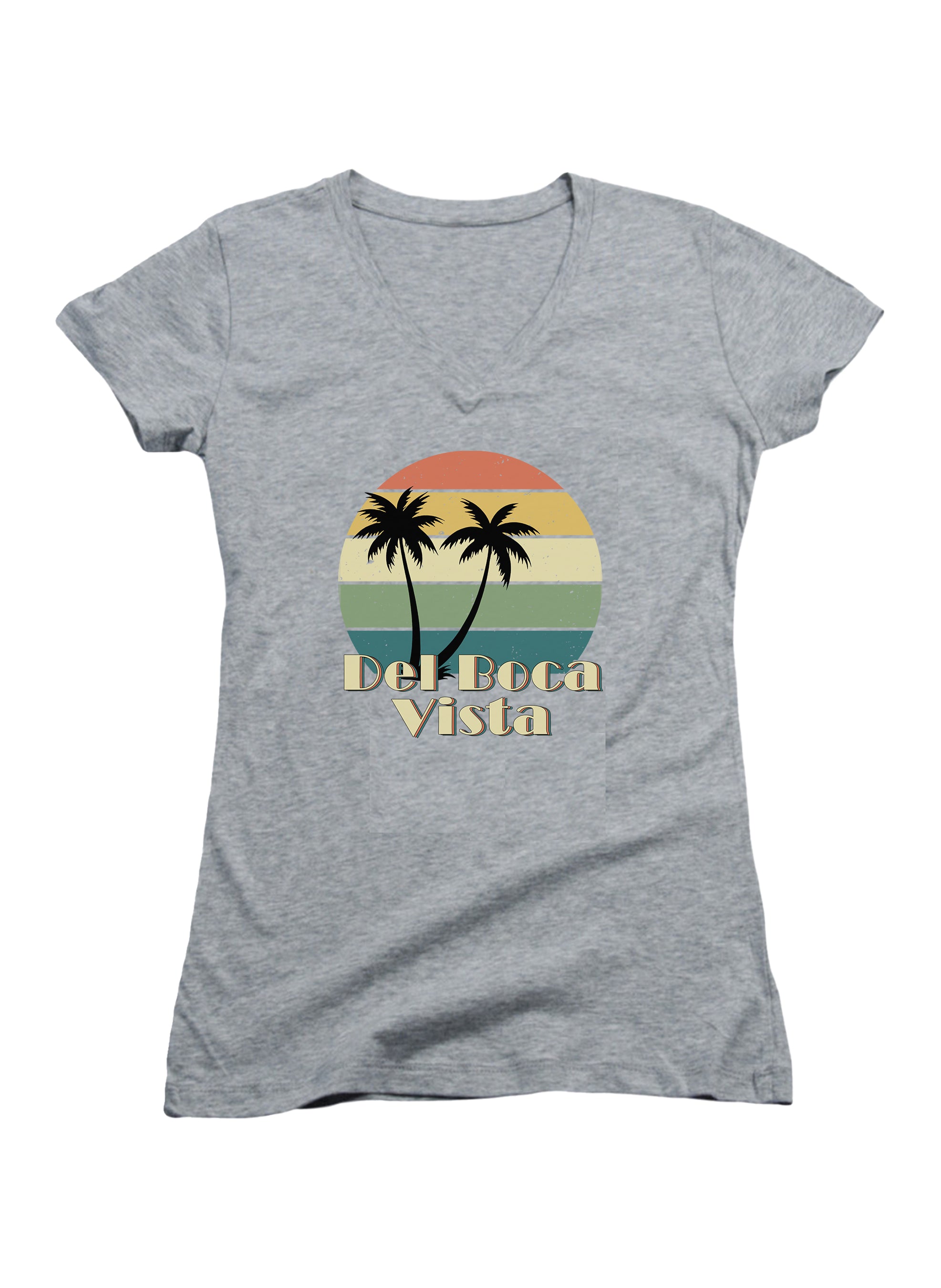 Del Boca Vista Retro Juniors V-Neck T-Shirt