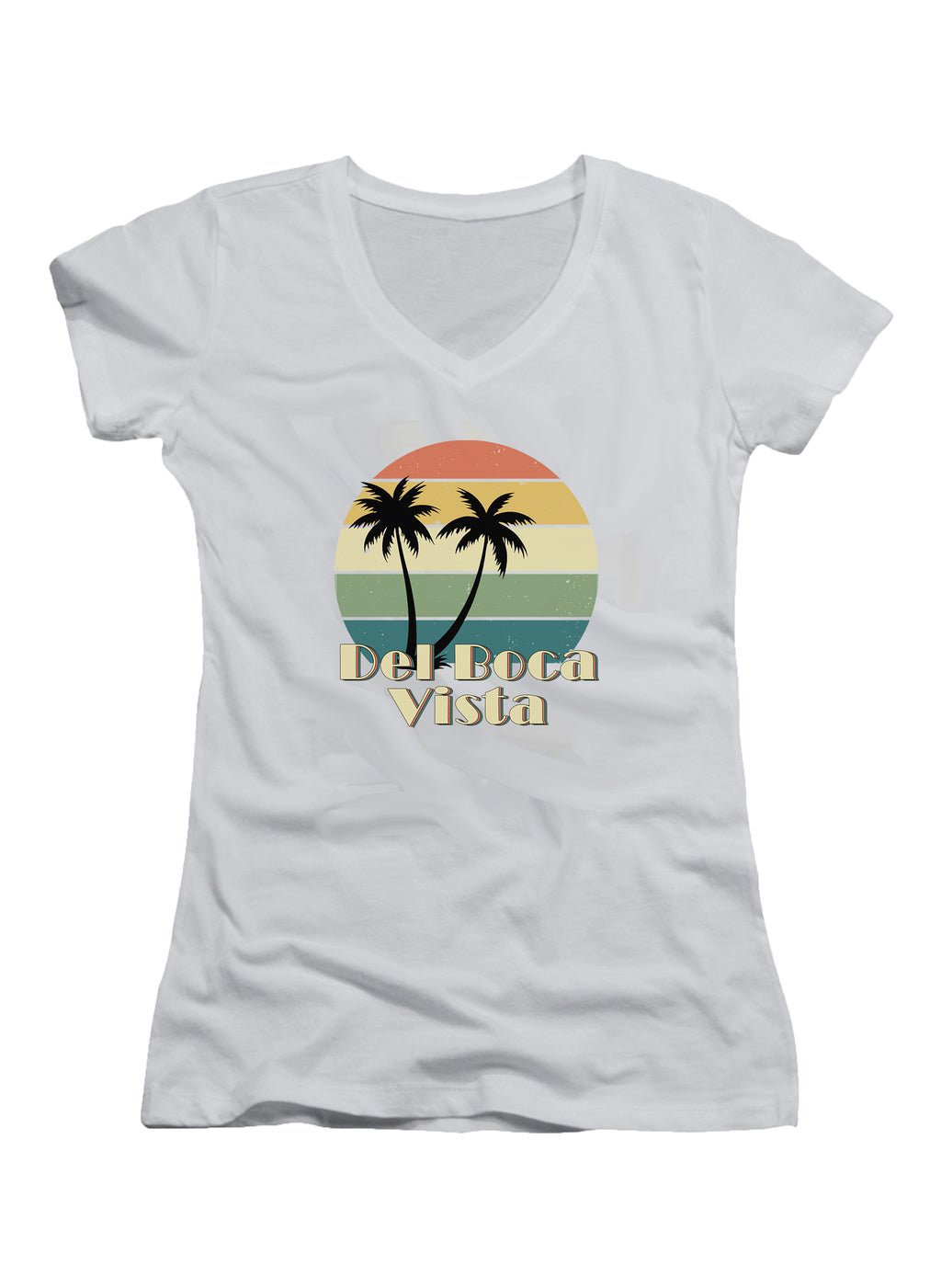 Del Boca Vista Retro Juniors V-Neck T-Shirt