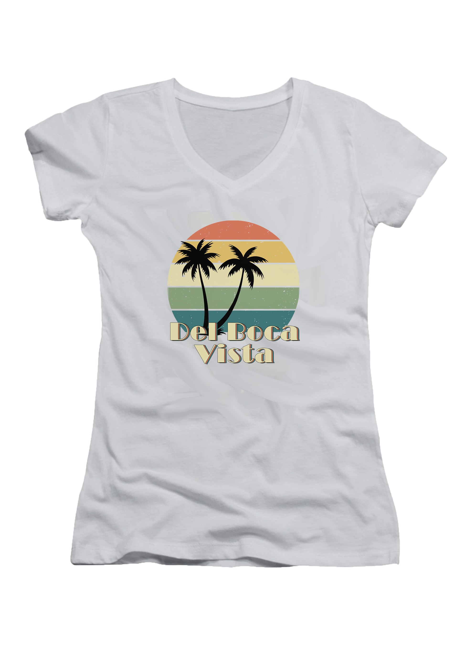 Del Boca Vista Retro Juniors V-Neck T-Shirt