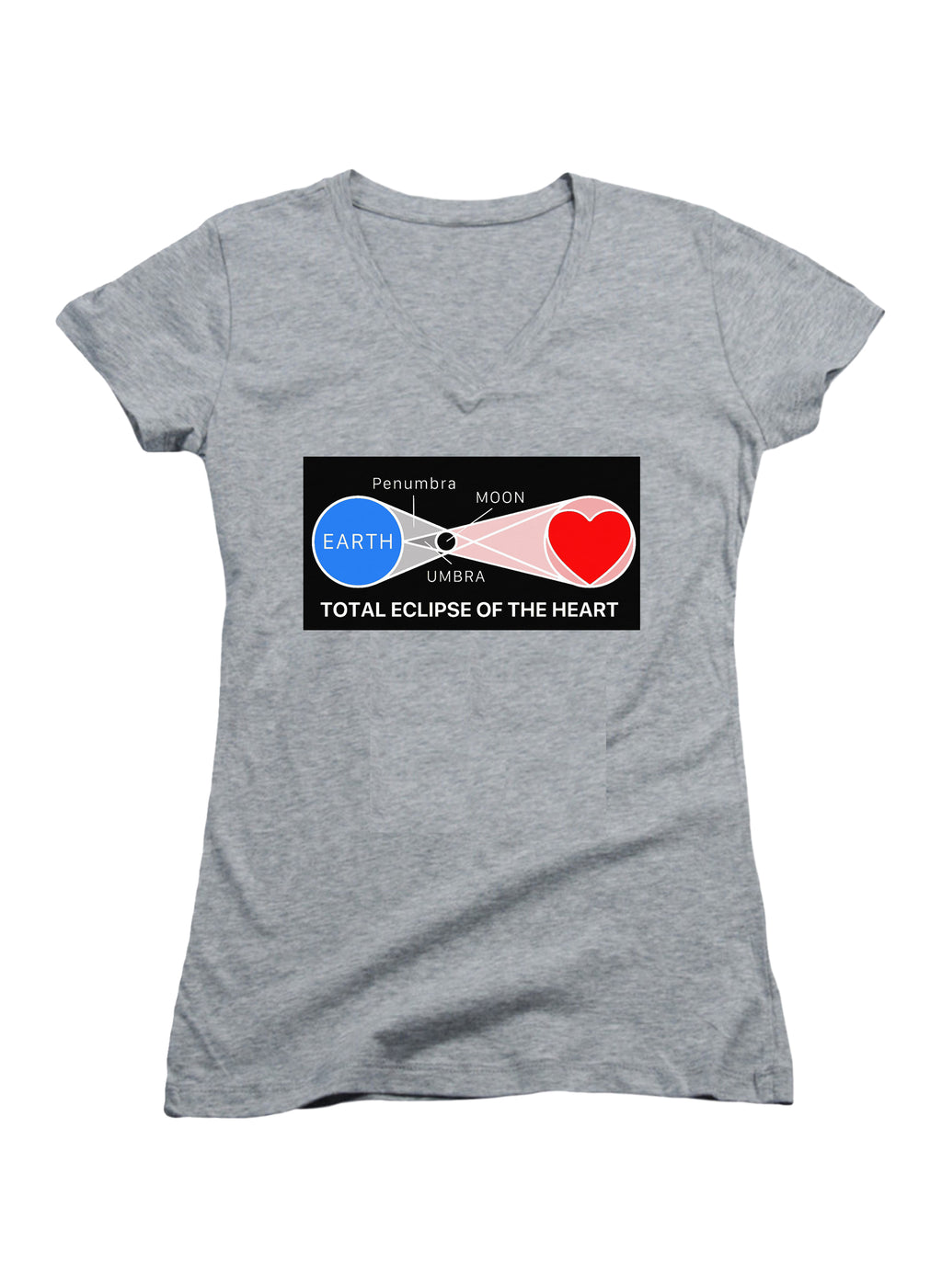 Total Eclipse of the Heart Juniors V-Neck T-Shirt