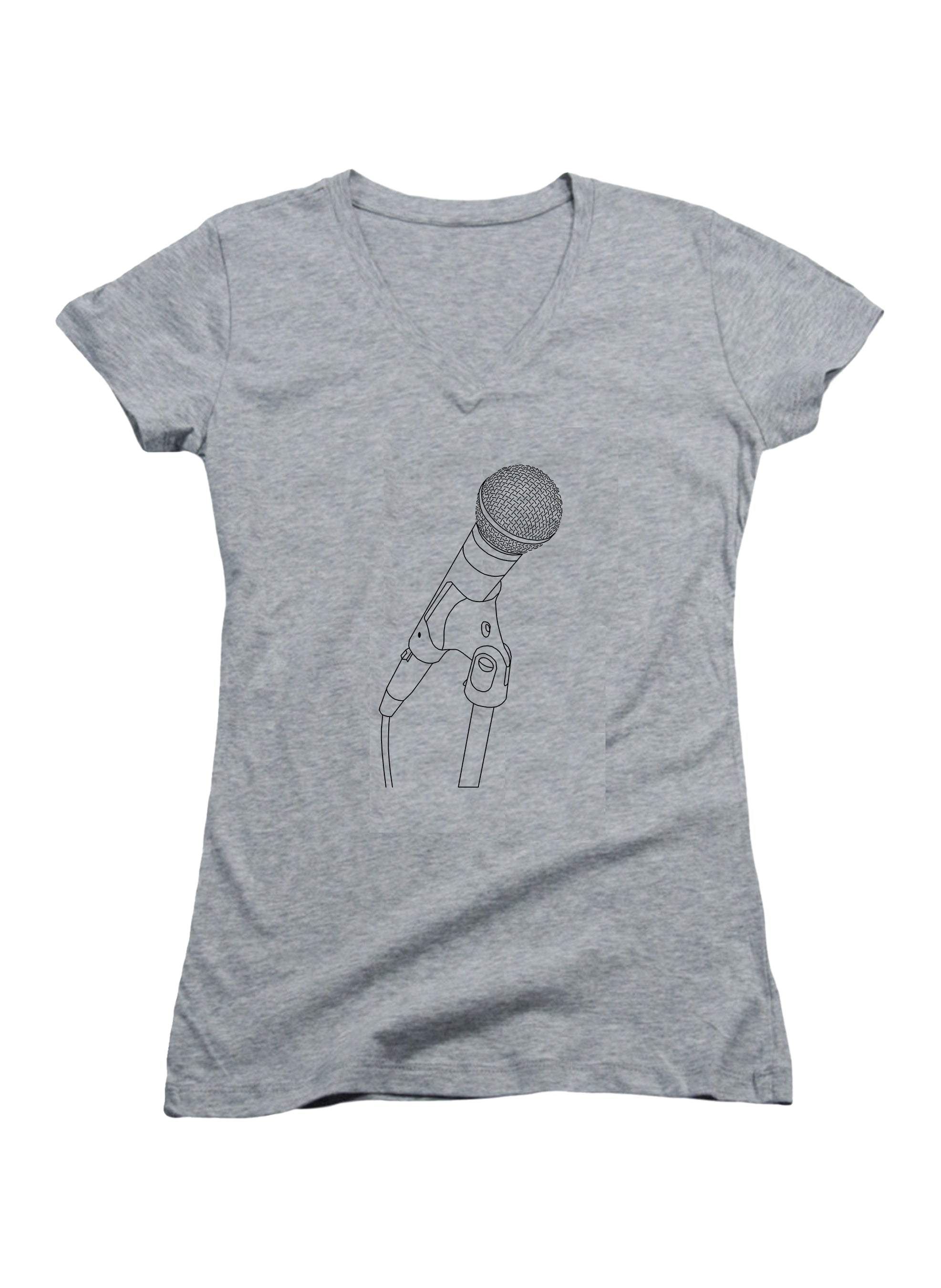 Microphone Juniors V-Neck T-Shirt