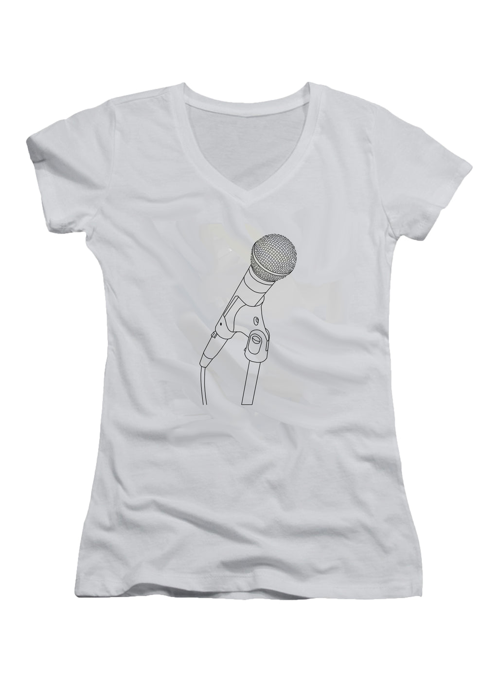 Microphone Juniors V-Neck T-Shirt