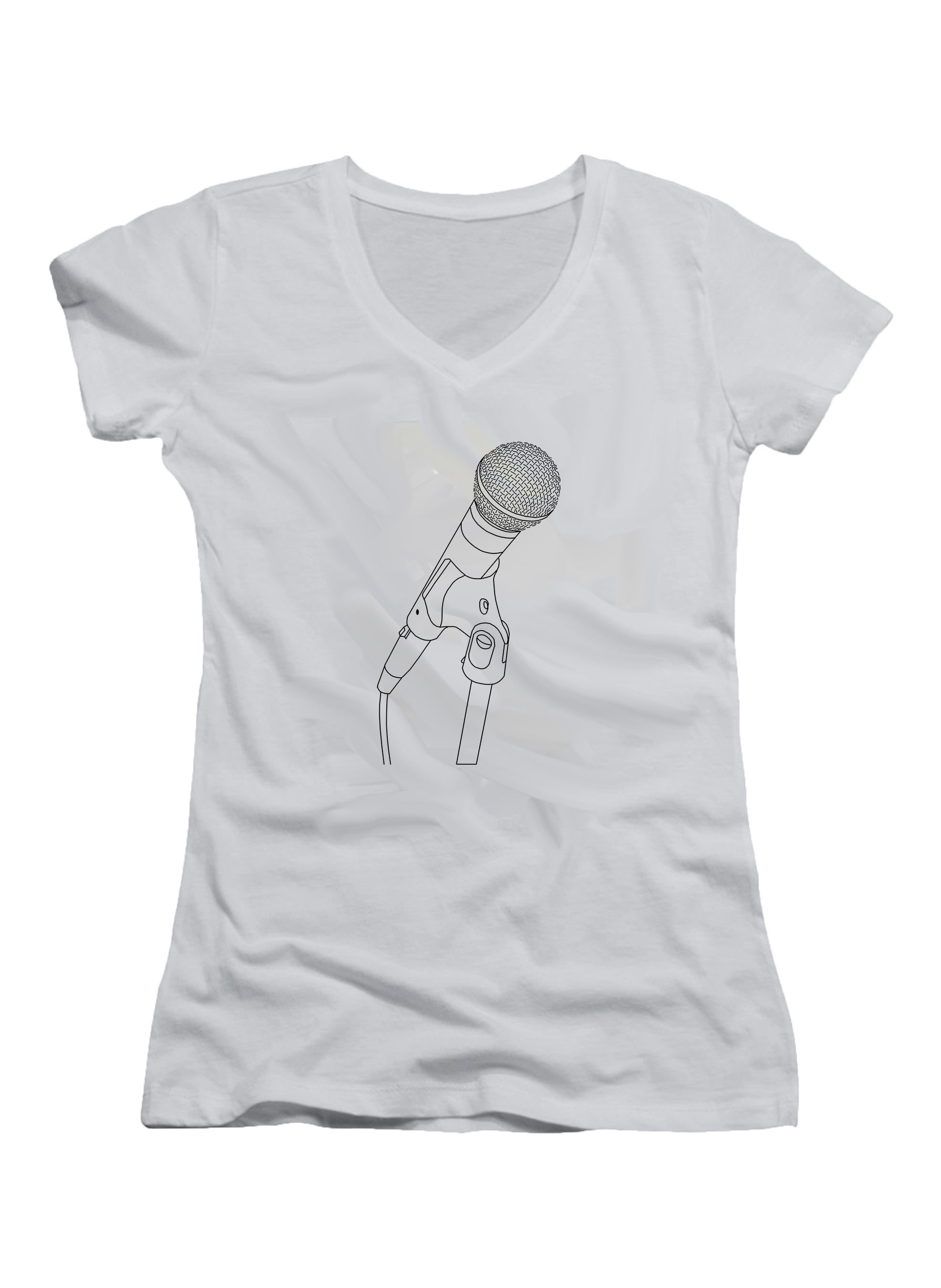 Microphone Juniors V-Neck T-Shirt