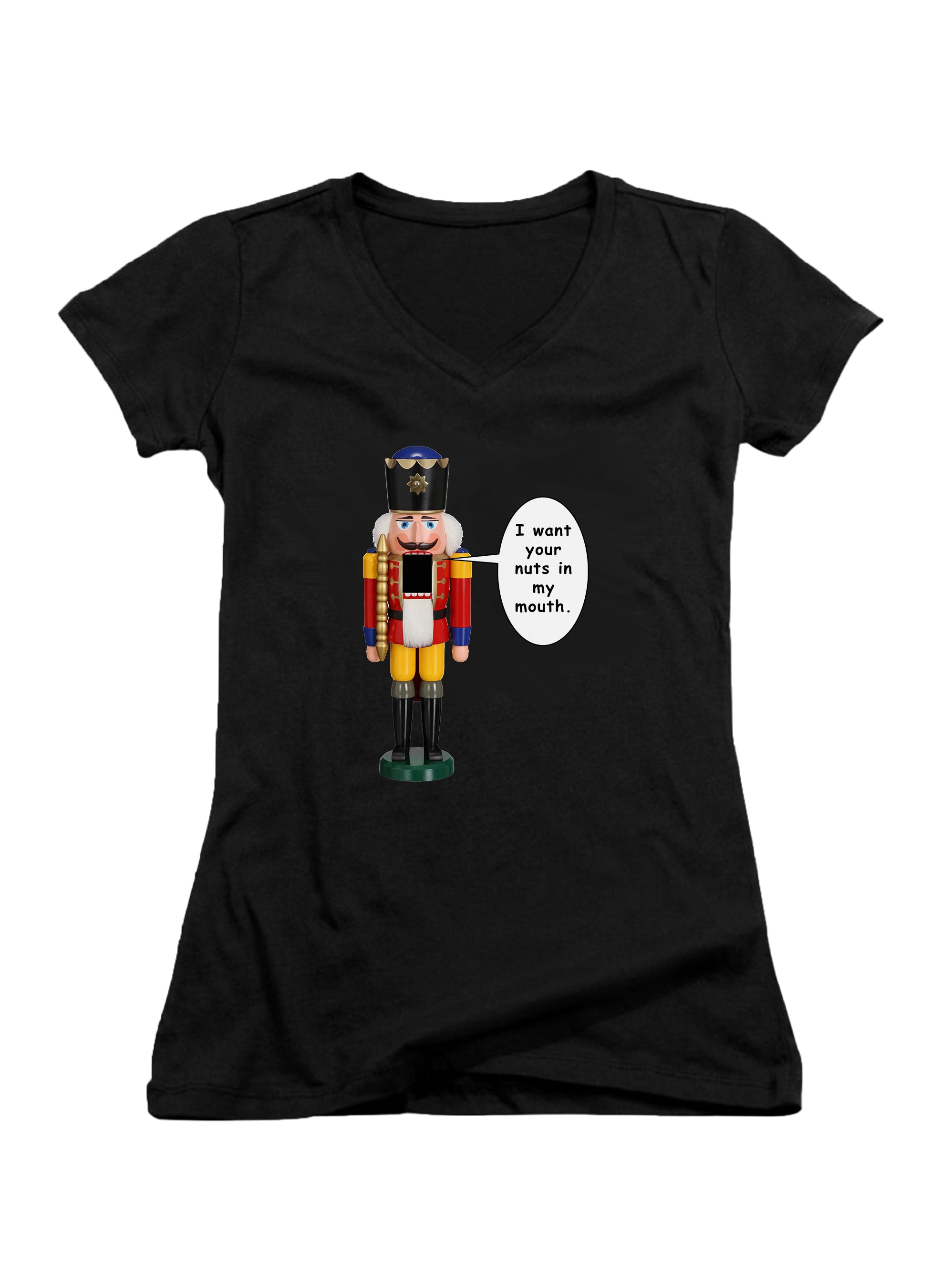 I want your nuts in my mouth Juniors V-Neck T-Shirt