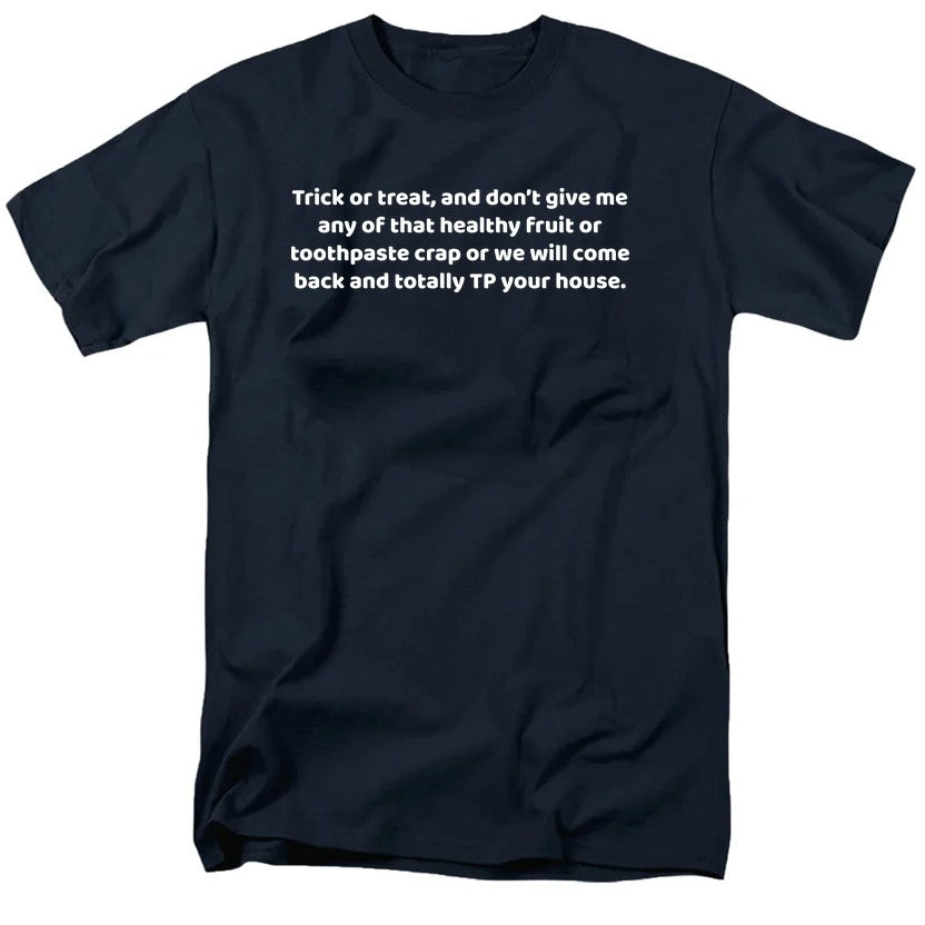 NCP-IM0586 Trick or Treat No Healthy Fruit Navy AT
