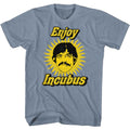 Indigo heather Incubus t-shirt featuring Incubus Enjoy Incubus Coca-Cola parody design