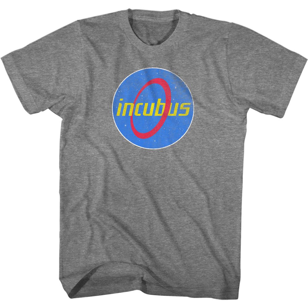 Graphite Heather Incubus t-shirt featuring an Ellipse Circle design